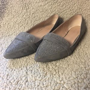 Aldo Gray Sparkle Pointed Toe Ballet Flats